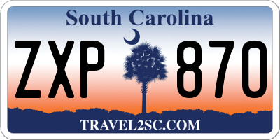 SC license plate ZXP870
