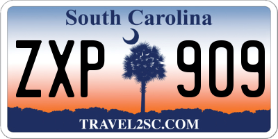 SC license plate ZXP909