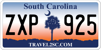 SC license plate ZXP925