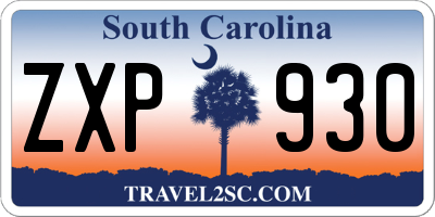 SC license plate ZXP930