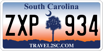 SC license plate ZXP934