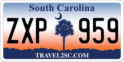 SC license plate ZXP959