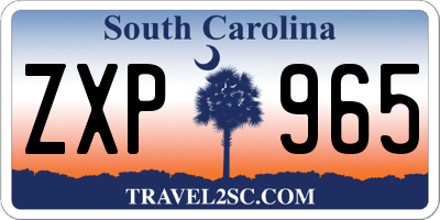 SC license plate ZXP965
