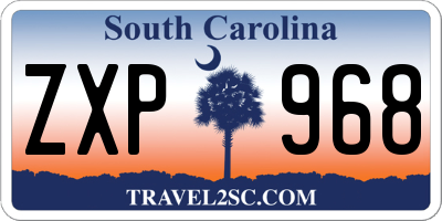 SC license plate ZXP968