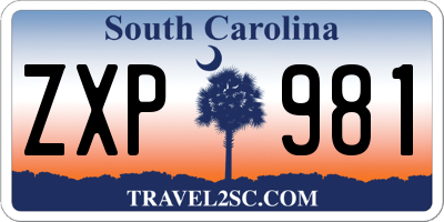 SC license plate ZXP981