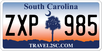 SC license plate ZXP985
