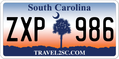 SC license plate ZXP986
