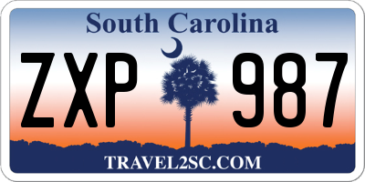 SC license plate ZXP987