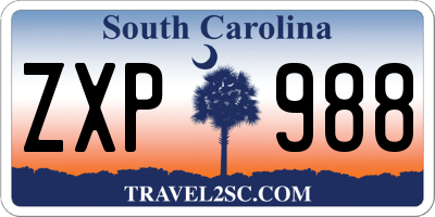 SC license plate ZXP988