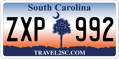SC license plate ZXP992
