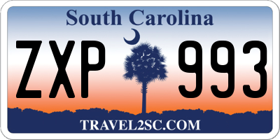 SC license plate ZXP993