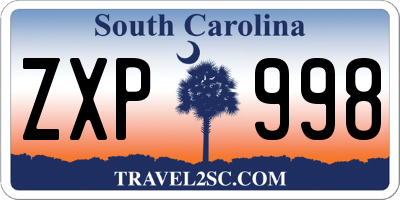 SC license plate ZXP998