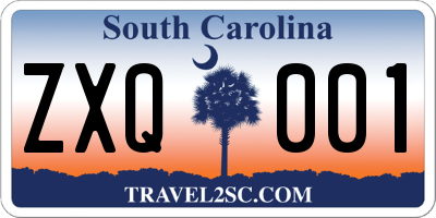 SC license plate ZXQ001