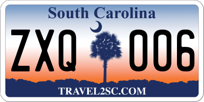 SC license plate ZXQ006