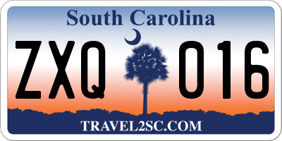 SC license plate ZXQ016