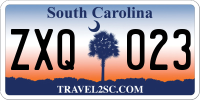SC license plate ZXQ023