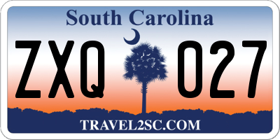 SC license plate ZXQ027