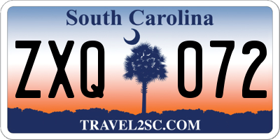 SC license plate ZXQ072
