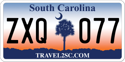 SC license plate ZXQ077
