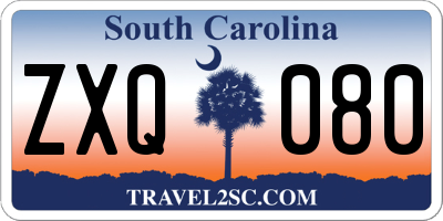 SC license plate ZXQ080