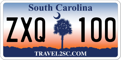 SC license plate ZXQ100