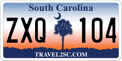 SC license plate ZXQ104