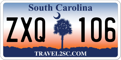 SC license plate ZXQ106