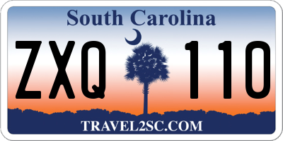 SC license plate ZXQ110