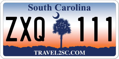 SC license plate ZXQ111