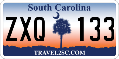 SC license plate ZXQ133