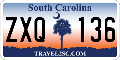 SC license plate ZXQ136