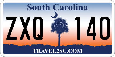 SC license plate ZXQ140