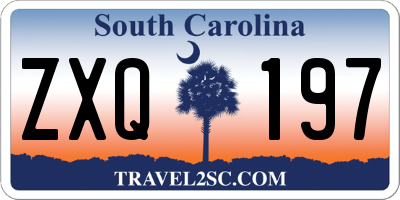 SC license plate ZXQ197
