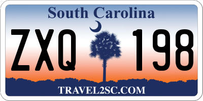 SC license plate ZXQ198