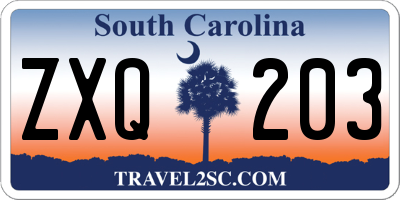 SC license plate ZXQ203