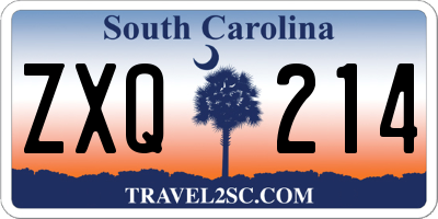 SC license plate ZXQ214