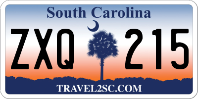 SC license plate ZXQ215