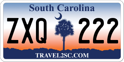 SC license plate ZXQ222