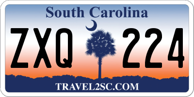 SC license plate ZXQ224