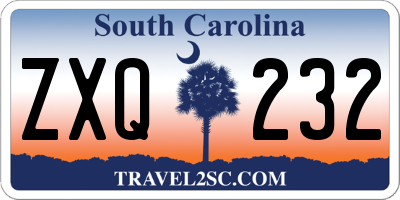 SC license plate ZXQ232