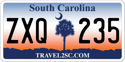 SC license plate ZXQ235