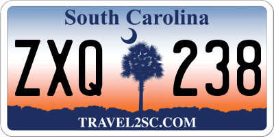 SC license plate ZXQ238