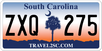 SC license plate ZXQ275