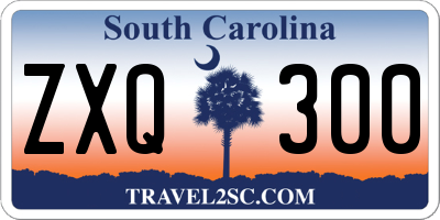 SC license plate ZXQ300