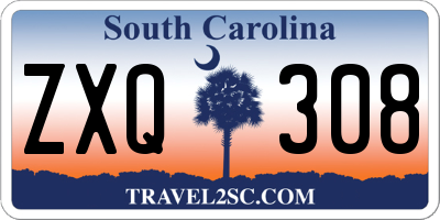 SC license plate ZXQ308