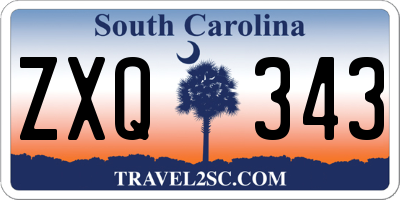 SC license plate ZXQ343