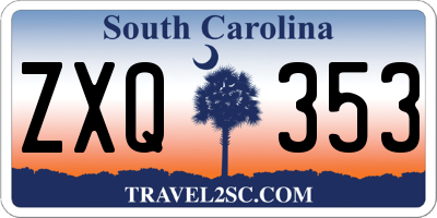 SC license plate ZXQ353