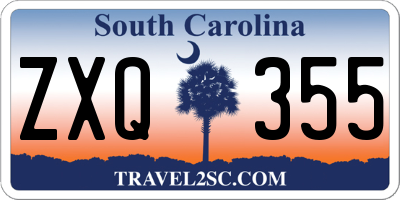 SC license plate ZXQ355