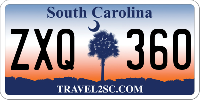 SC license plate ZXQ360