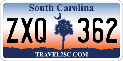 SC license plate ZXQ362
